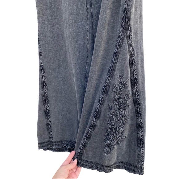 Soft Surroundings Gray Embroidered Wide Leg Pants - Picture 7 of 11